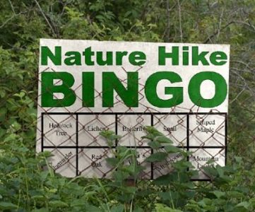 nature hike bingo board